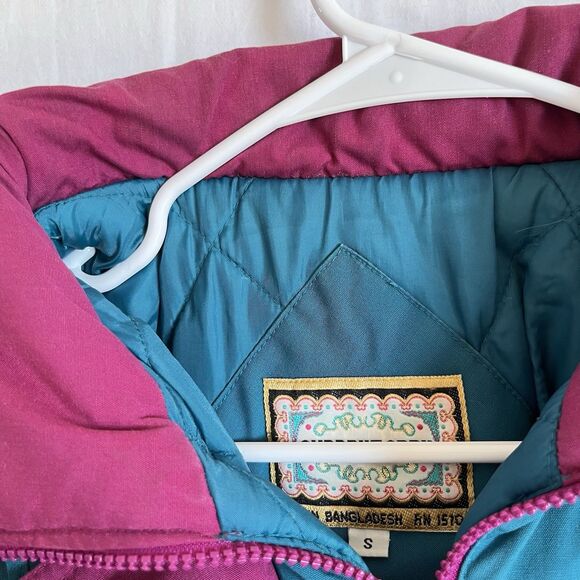 VTG Y2K 80s 90s Current Seen Blue Coat Women’s Small Quilt Lining Big Pockets - Picture 13 of 16